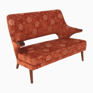 Skandinavisches Zwei-Sitzer Sofa aus Stoff & Buche, 1940