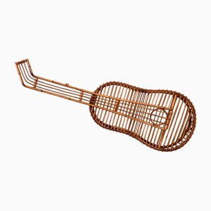 Vintage Bamboo Guitar Decoration, 1970s