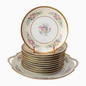 Dessert Service by A. Lanternier for Limoges, 1930s, Set of 12