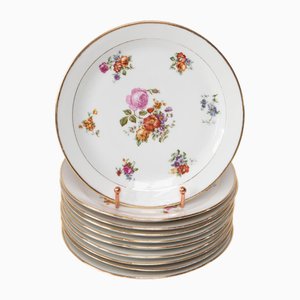 Französische Vintage Dessertteller von Lourioux, 1920er, 10er Set