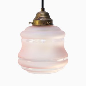 Lampe à Suspension en Verre Coloré Rose, France