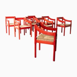 Vintage Carimate Chairs by Vico Magistretti for Cassina, 1959, Set of 8