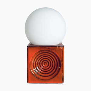 Orangefarbene Tischlampe aus Keramik von Steuler, 1970er