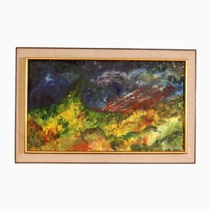 C. William, The Fire, 1974, Oil on Canvas, Framed