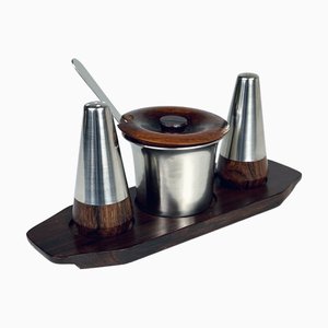 Set d'Épices en Palissandre et Acier Inoxydable par Eckhoff and Sachs pour Lundtofte, 1960s, Set de 6