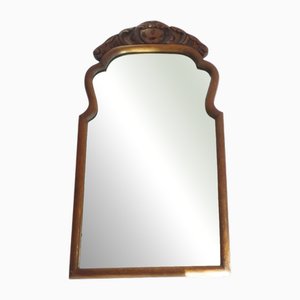 Miroir Antique en Bois avec Ornement Floral Sculpté