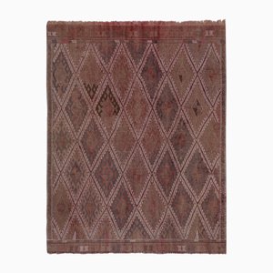 Vintage Embroidered Jajim Kilim Rug