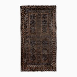 Vintage Afghan Brown Turkmen Rug