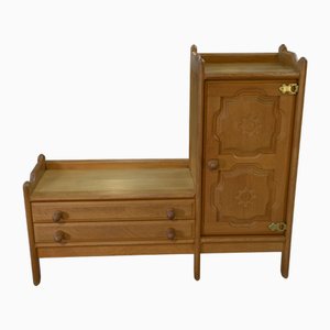 Oak Entrance Furniture by Guillerme and Chambron, 1960