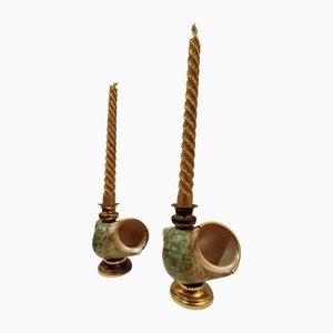 Candelabras with Shell, 1980s, Set of 2