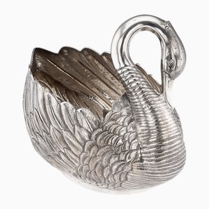Jardiniere antico in argento a forma di cigno di Tiffany & Co., inizio XX secolo