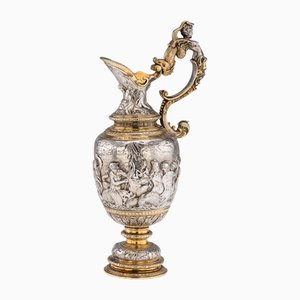 Brocca da vino vittoriana in argento dorato di Elkington & Co., metà XIX secolo