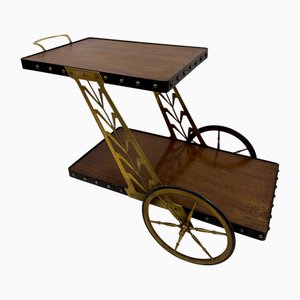 Chariot de Bar Vintage avec Détail Sculptural, Italie, 1950s
