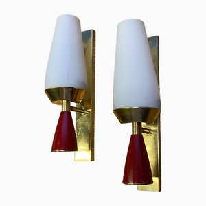 Italienische Mid-Century Wandleuchten, 1950er, 2er Set