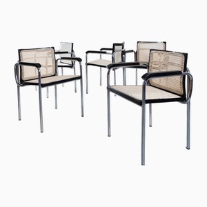Vintage Chairs in Tubular and Vienna Straw by Marcel Breuer for Gavina, 1970, Set of 5