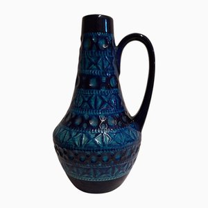 Mid-Century Blue Glazed Vase from Bay-Keramik, Germany, 1960s