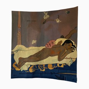 Tapiz Aubusson después del cuadro Manao Tupapau de Gauguin