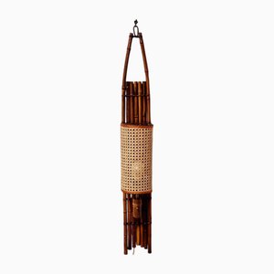 Vintage Wandlampe aus Bambus & Rattan, 1970er