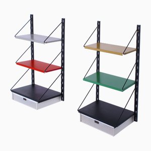 Modulares Wandsystem aus farbigem Metall von Tjerk Reijenga für Pilastro, 1950er, 10 . Set