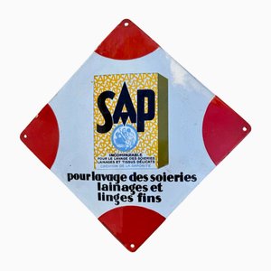 Emaillierte Werbetafel Sap, 1940