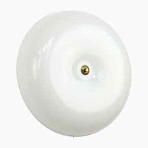 Große italienische Mid-Century Modern Wandlampe aus Acrylglas & Messing