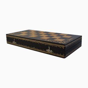 Vintage Wooden Chess Set in Box, 1960s, Set of 33