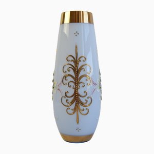 Hand-Painted Porcelain Vase with Gilding, 1960s