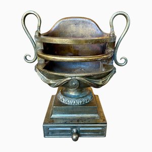 Large Regency Urn Fire Grate in Bronze Finish, 1830s
