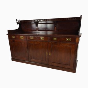 English Campaign Mahogany Dresser or Sideboard with Brass Hardware, Early 20th Century
