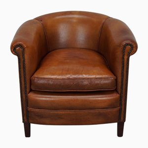 Vintage Dutch Cognac Colored Leather Club Chair