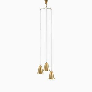 Mid-Century Scandinavian Pendant in Perforated Brass, 1950s