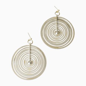 Boucles d'Oreilles Moon en Argent par Tapio Wirkkala de Nesto, 1972, Set de 2