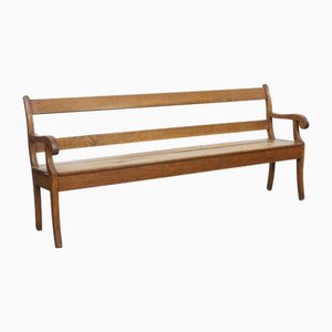 Antique French Elm Hall Bench, Early 19th Century