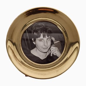 Runder italienischer Vintage Bilderrahmen aus Messing, 1970er