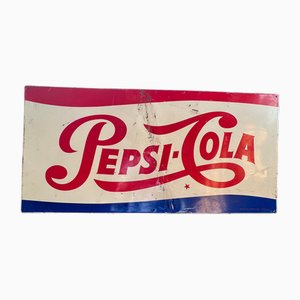 Cartel publicitario de Pepsi-Cola vintage de metal esmaltado, Europa, años 70