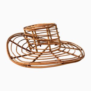 Vintage Bamboo Hat Decorative Object, 1970s