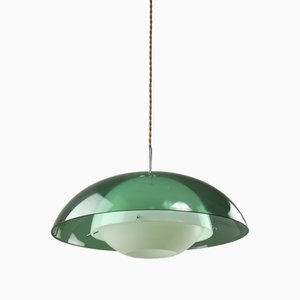 Italienische Space Age Hängelampe aus Acrylglas in Grün