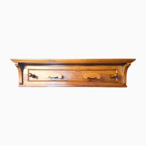 Antique Italian Wall Coat Hanger in Walnut, 1890s