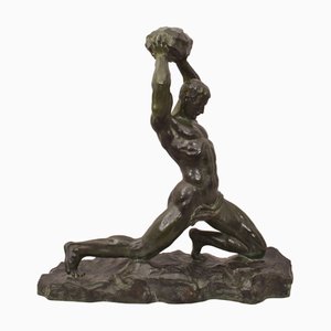 Alexandre Ouline, Art Deco Krieger, 20. Jh., Bronze