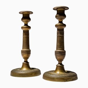 Vintage Kerzenständer aus Messing, 2er Set