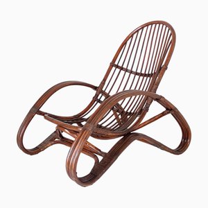 Poltrona Mid-Century moderna in bambù di Tito Agnoli, anni '60
