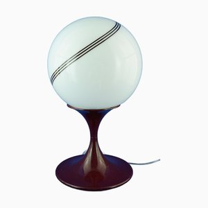 Kugelförmige italienische Vintage Tischlampe aus Opalglas von Elio Martinelli, 1940er