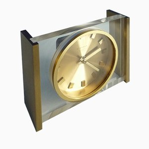 Brass & Acrylic Glass Table Clock from Kienzle, 1960s