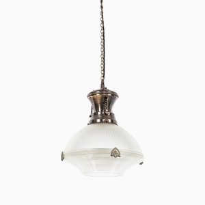Vintage Glass Pendant Light, 1920s