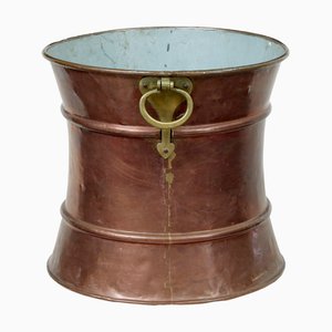 Antique Decorative Copper and Brass Bucket, 1890