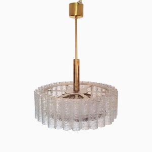 Chandelier with 32 Glass Tubes from Doria Leuchten, Germany, 1960s