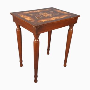 Wooden Coffee Table with Sorrento Inlays and Music Box, 1960s