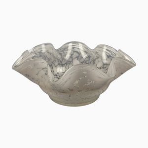 Modern Spotted White Murano Glass Handkerchief Centerpiece, 1970s