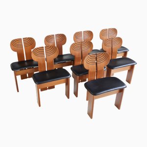 Sedie Africa di Afra e Tobia Scarpa, Maxalto, Italia, 1975, set di 8
