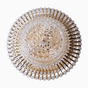 Crystal and Brass Ceiling or Wall Lamp from Palwa, Germany, 1960s